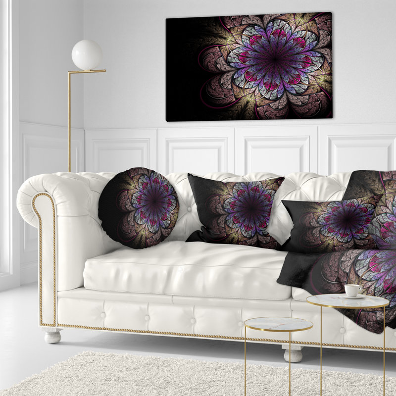 Coussin lombaire floral doux et fractal