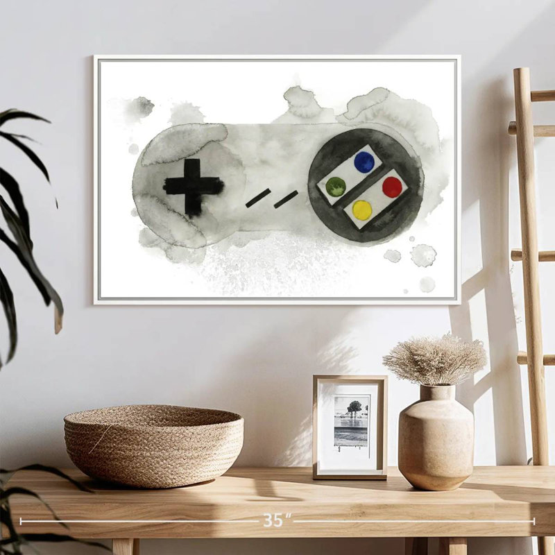 Gamer II, 19 po x 13 po, Cadre flottant en bois naturel