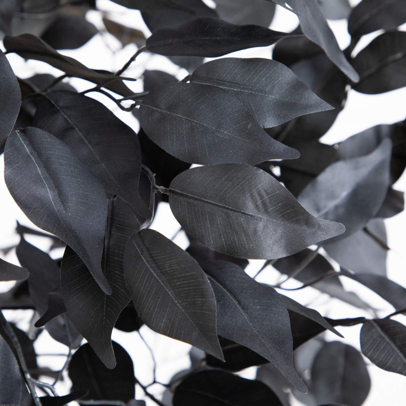 Ficus artificiel noir d'Halloween avec tronc naturel, H 60 po x l 28 po x P 28 po
