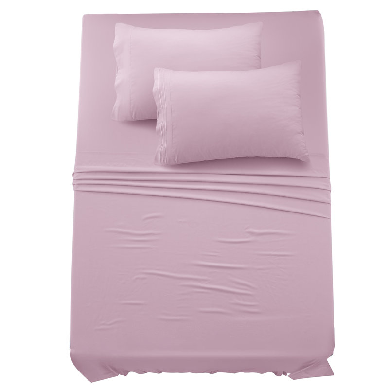 Ensemble de draps en microfibre 6 pièces Lux Decor, Ensemble de draps pour lit simple TG + 1 drap-hous, Rose