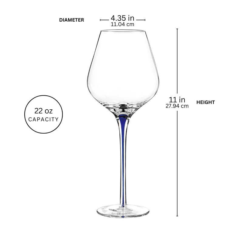 Ensemble de verres à vin rouge cristal 22 oz tempest