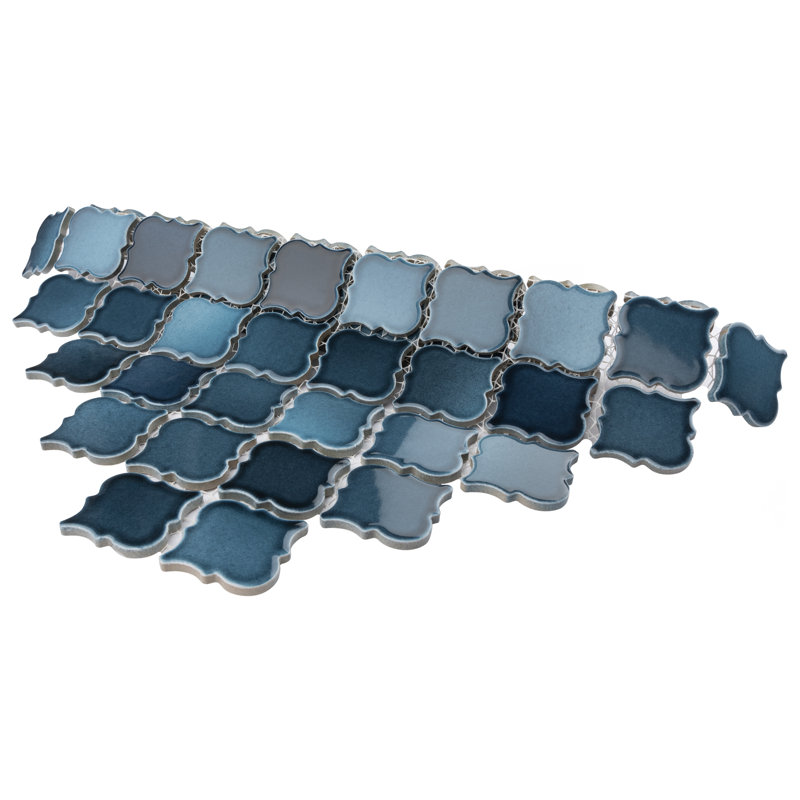 Hudson Tangier 2" x 2" Porcelain Arabesque Mosaic Wall & Floor Tile, Glacier