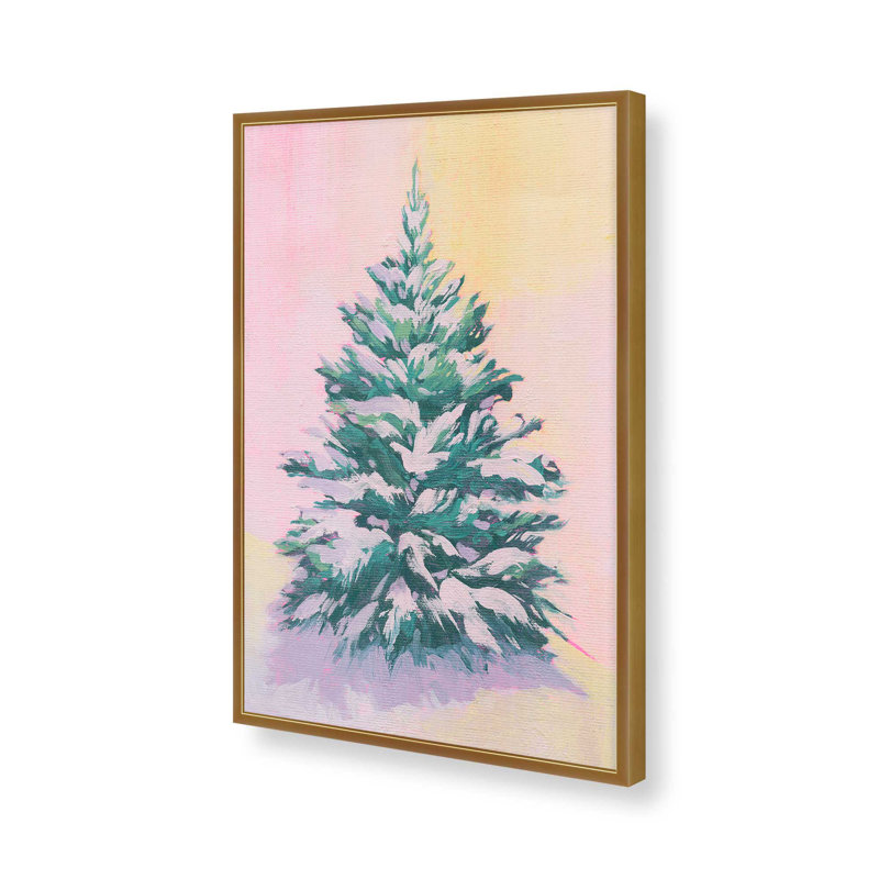 «Tinsel Tree II» par Grace Popp, reproduction d'art, H 30 po x l 20 po, Papier à cadre ouvert, Doré