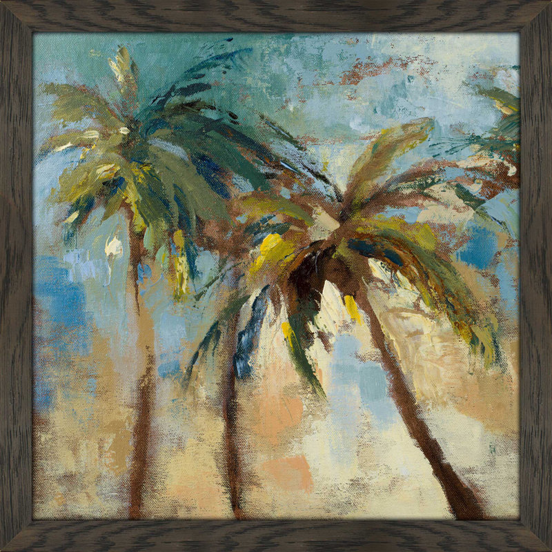 « island matin palms i », reproduction d’art encadrée en acrylique, H 27,5 po x l 27,5 po x P 0,75 po