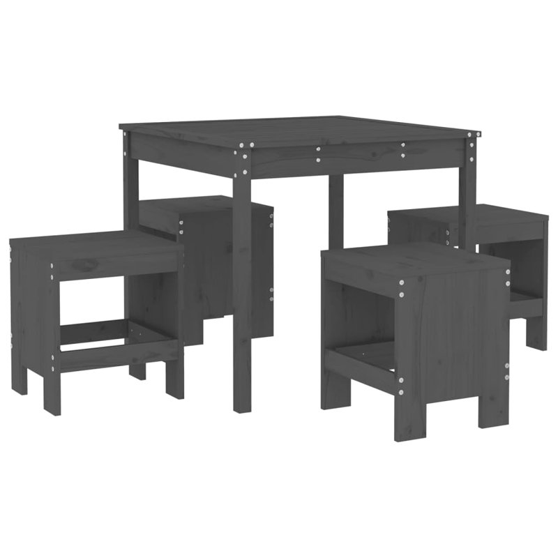 Arthemus 4 - Person Wood Patio Dining Set with Square Table, Grey