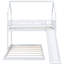 Lit superposé simple au-dessus d'un lit double avec glissade et, couleur blanche, matériaux solides, glissade de sécurité double, construction résistante-58108953