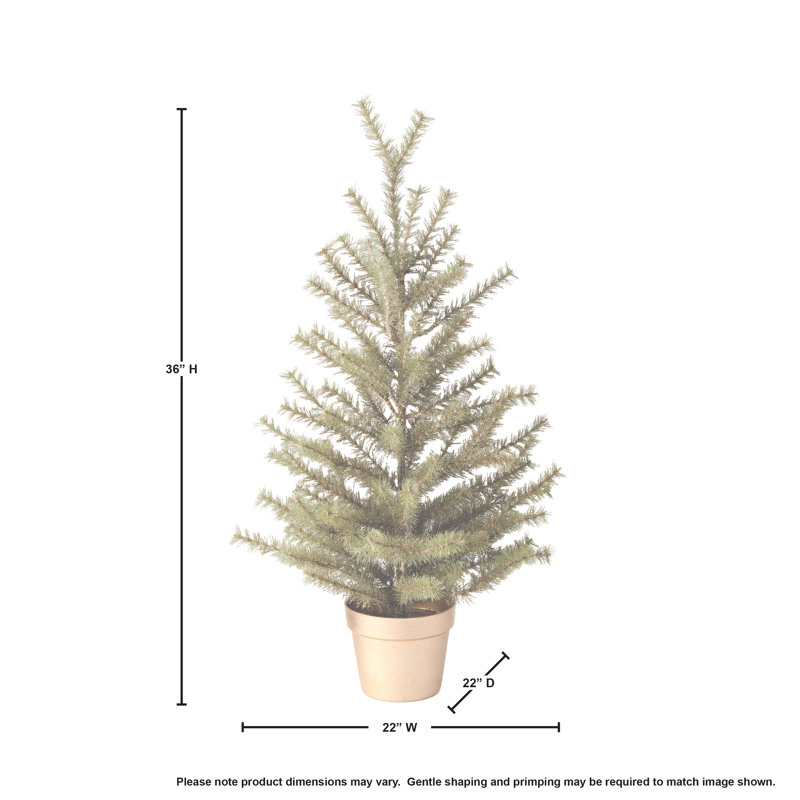 36" Potted Glitter Skip Pine Tree