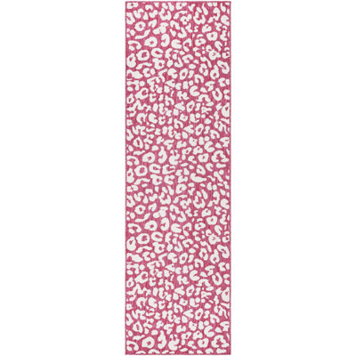 Magenta/Ivory Indoor/Outdoor Rug