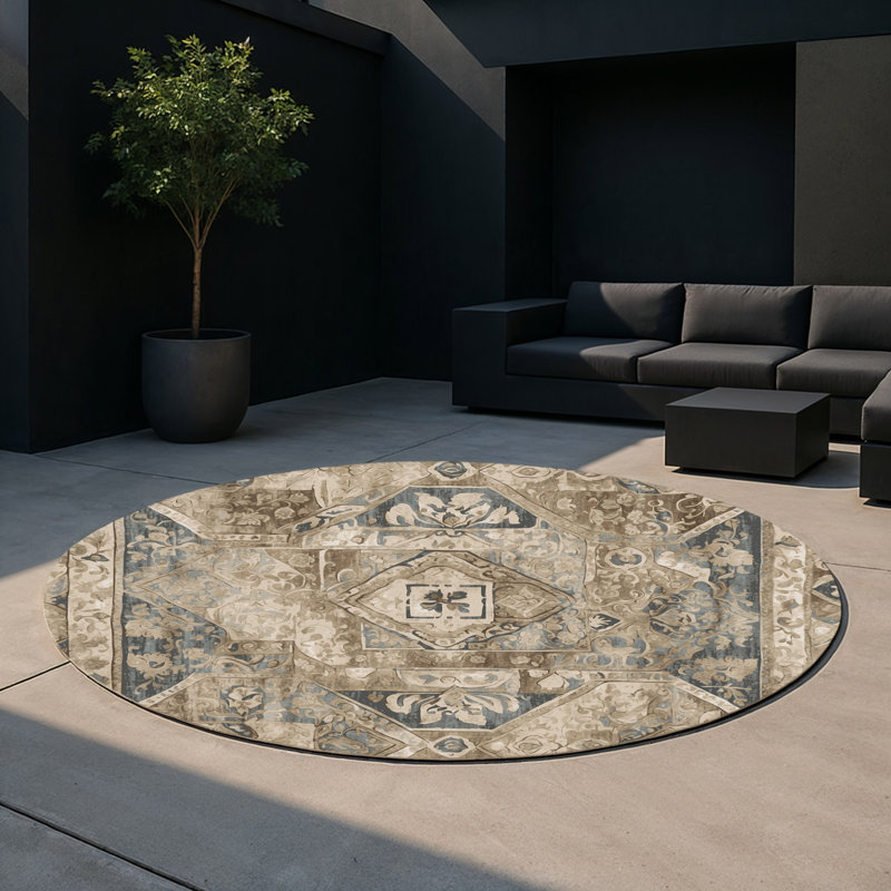 Tapis intérieur et extérieur Victorian Grace, Rond 5 pi