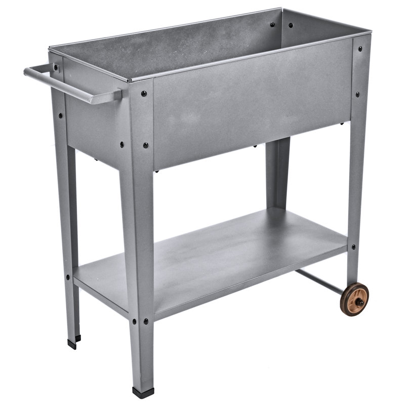 Anteus Metal Raised Garden Bed, Silver