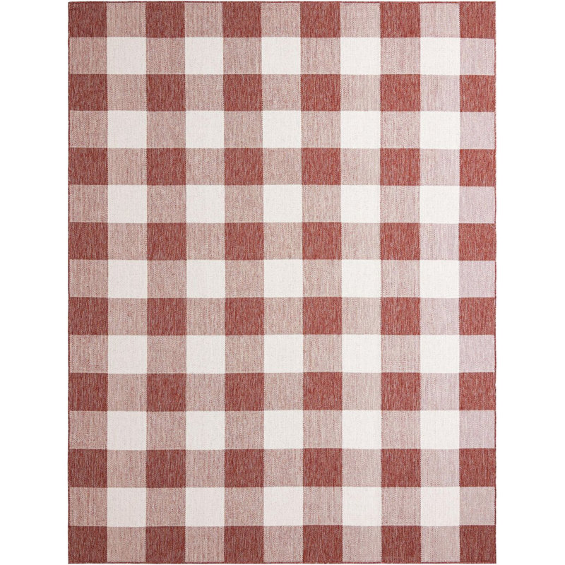 Tapis intérieur / extérieur rouge Borland, Rectangle 9 pi x 12 pi
