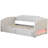 Extendable Twin XL Upholstered Daybed with 2 Storage Drawers & LED Light, Converts to King Size,Beige-1189039043