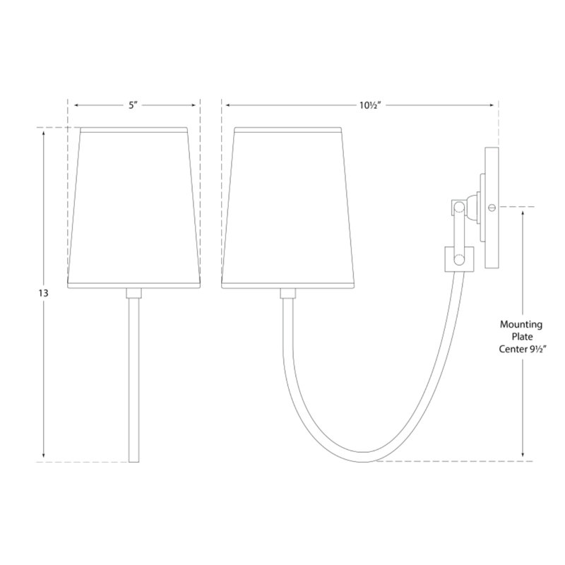 Thomas O'Brien Reed Single Sconce, Polished Nickel, Fabric