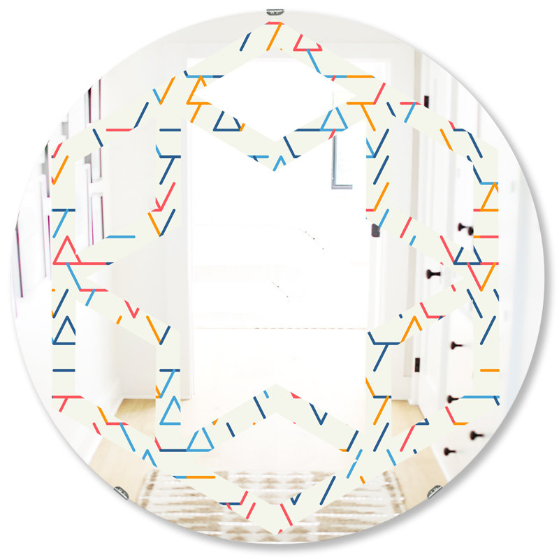 Abstrait géométrique. Motif. Miroir mural Hexagon Star, 31,5 po x 31,5 po