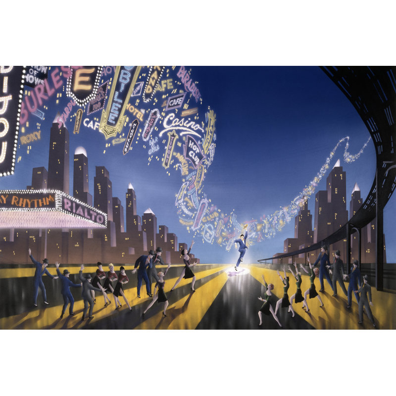 Neon Symphony by -  Graphic Art, 20 cm H x 30 cm W, Wrapped Canvas