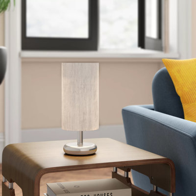 Kyra 32Cm Metallic/Silver Bedside Table Lamp