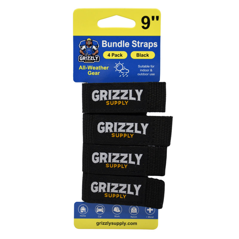 9" Hook and Loop Bundle Strap 4/pk