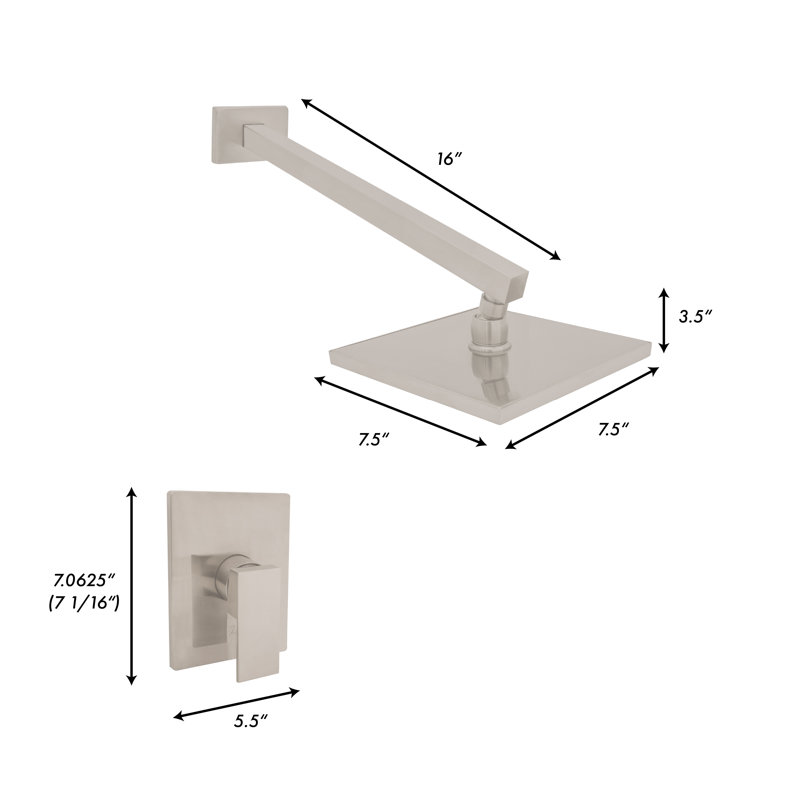 Zline Bliss Shower Faucet with Rough-in Valve and Temperature, Brushed Nickel