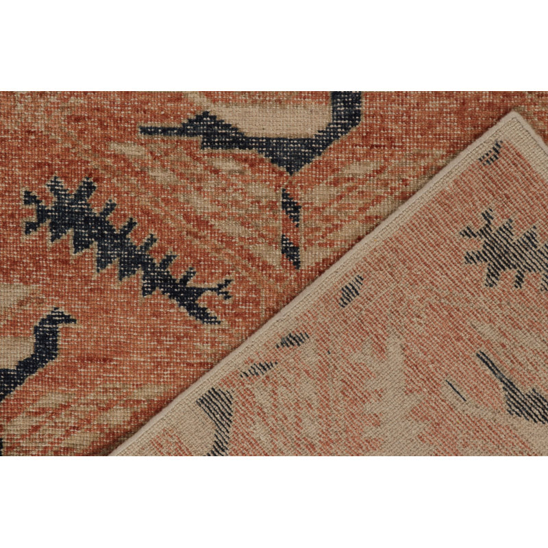 Distressed Homage Hand Knotted Wool Geometric Area Rug, Rectangle 12' x 15'
