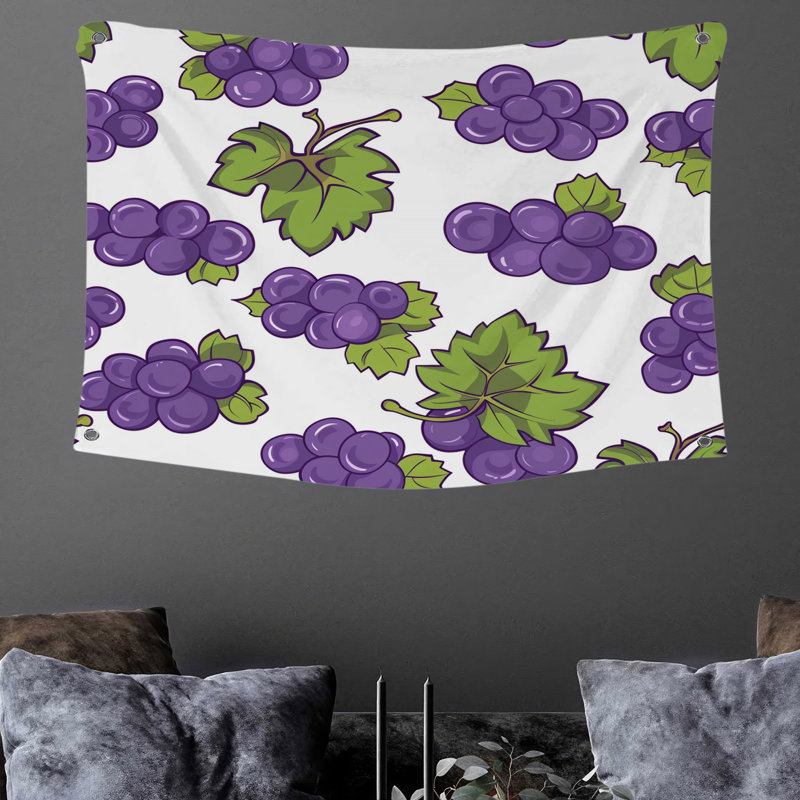 Tapisserie murale «Vignes» - Décoration murale botanique, H 88 po x l 104 po