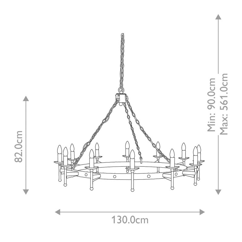 Suellen 12 - Light Waggon Wheel Chandelier