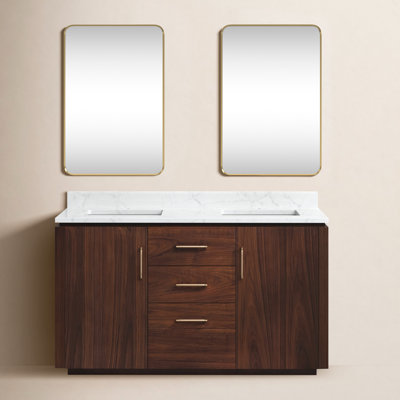 Cloverfield 60'' Double Bathroom Vanity with Cultured Marble Top