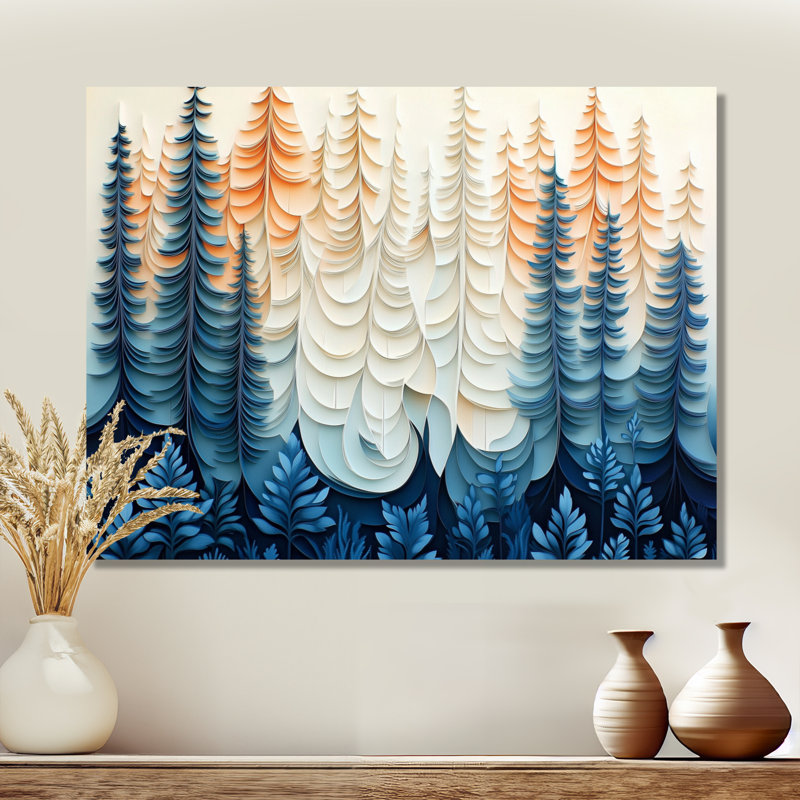 Papier pin, rêverie I - forêt verte, impression murale, L 32 po x H 16 po