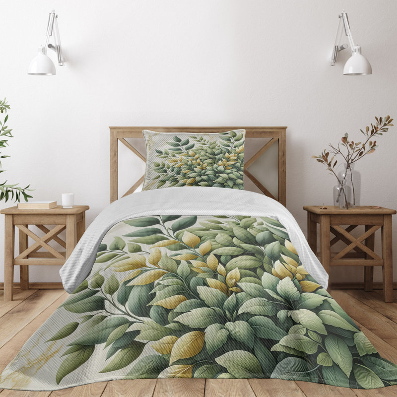 Polyester Floral Coverlet, Twin Coverlet + 1 Standard Shams