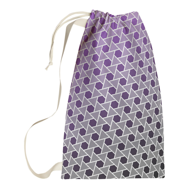 Sac à linge Mcguigan Hexagons and Triangles, Moyen (H 36 po x l 28 po x P 1,5 po), Noir / Mauve