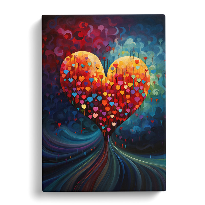 Love Heart Orphism - Wrapped Canvas, 60cm H x 40cm W x 3cm D