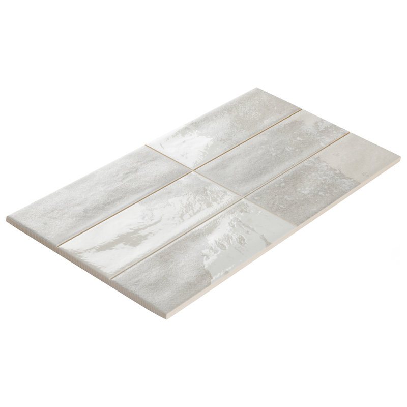 Kings Luxe Tradition 8" x 16" Porcelain Subway Wall Tile, Silver