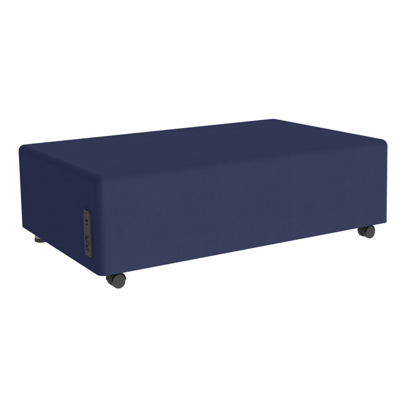 Pro Series Upholstered Rectangle Mobile Ottoman, Navy