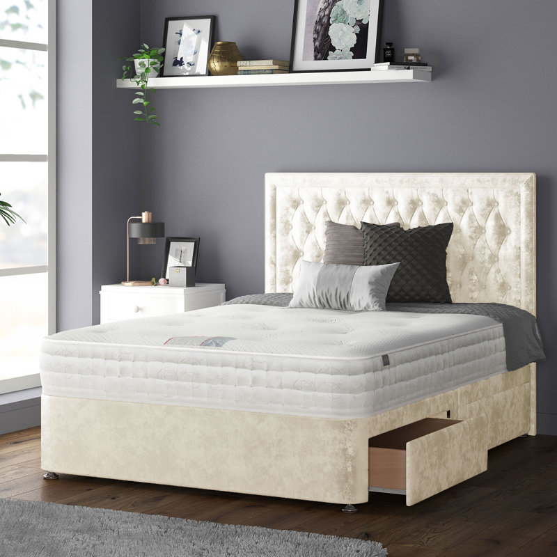 Scarborough Upholstered Velvet Headboard, Single (3'), Cream