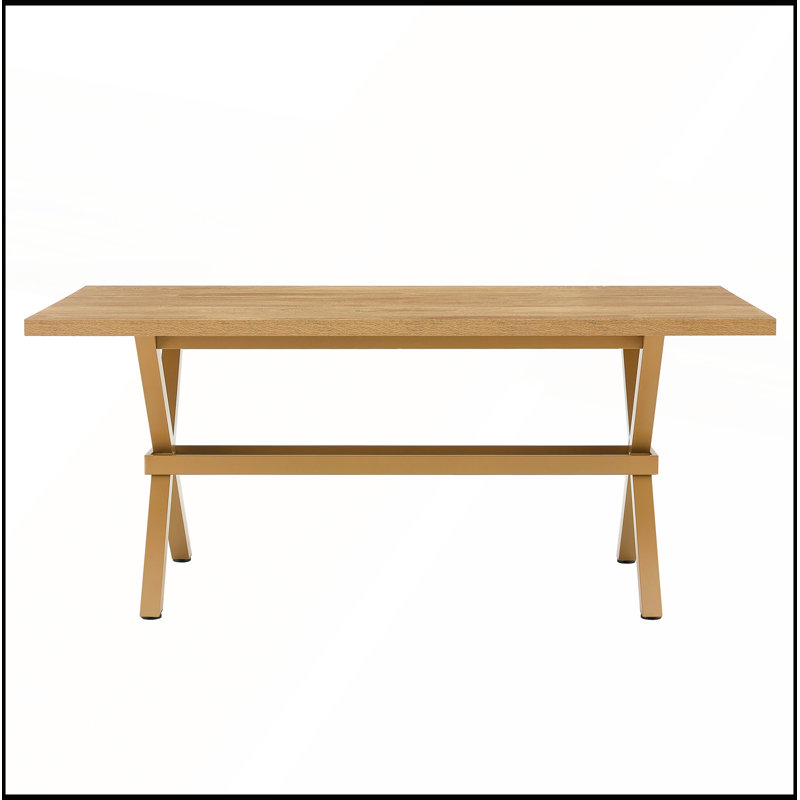 Table de salle à manger moderne et minimaliste en MDF avec support en X pour 6 à 8 personnes et utilisation polyvalente dans divers espaces