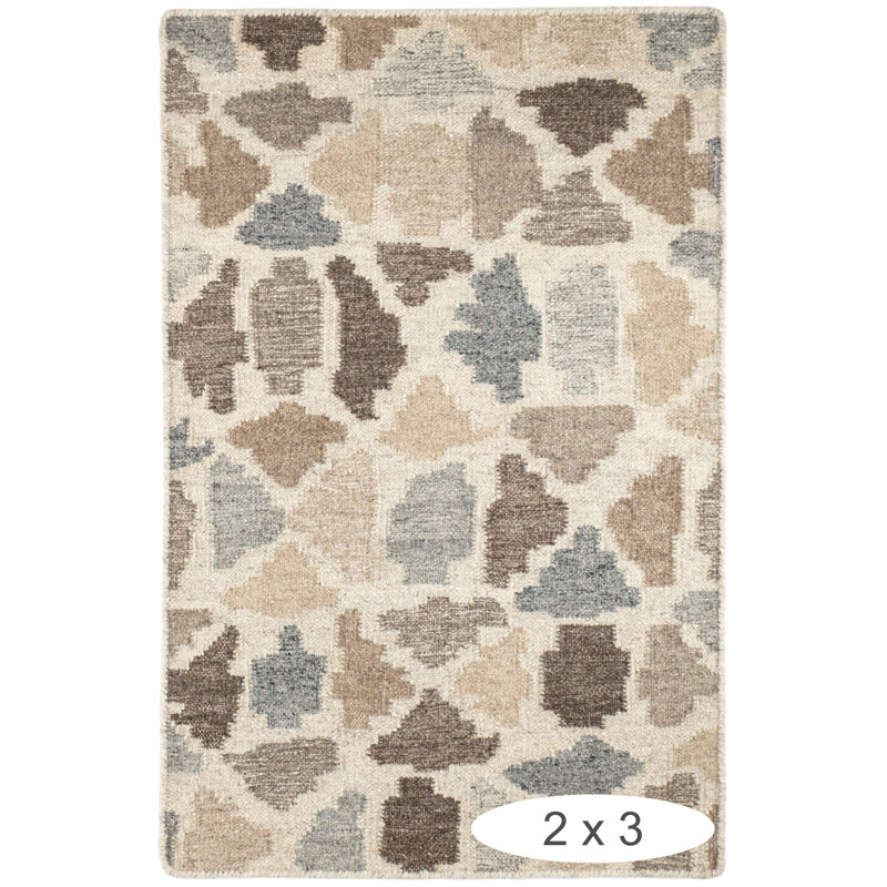 Rufus Stone Kilim Natural Handwoven Wool Rug, Rectangle 2' x 3'