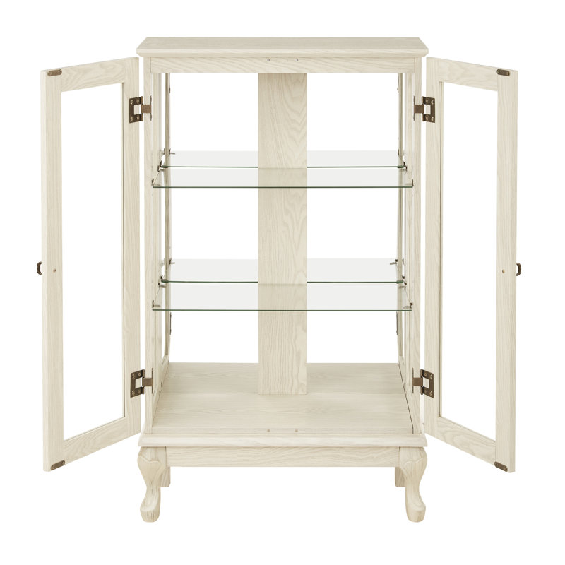 Vitrine lumineuse avec rangement spacieux et dossier en miroir - présente des portes en verre impressionnantes, Blanc