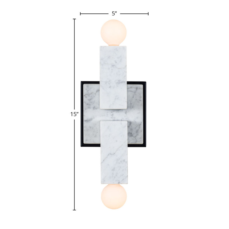 Quadra 2 LT Matte Black Wall Sconce Kalco