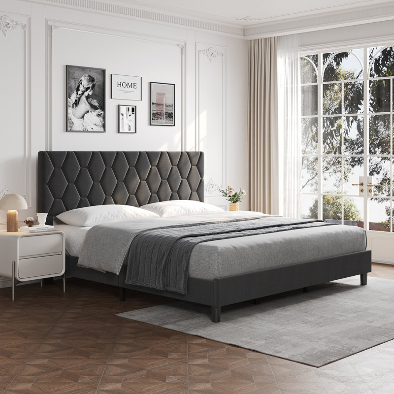 Bed Frame, Kingsize (5'), Grey