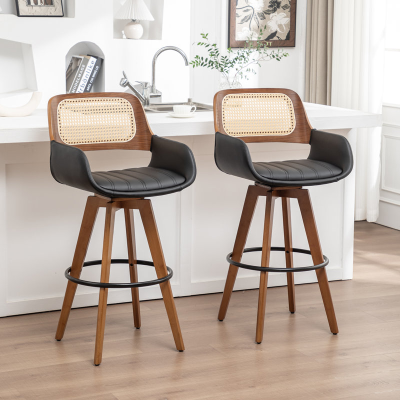 Derek Swivel Bar Stool, Counter Stool (68.6cm Seat Height), Black