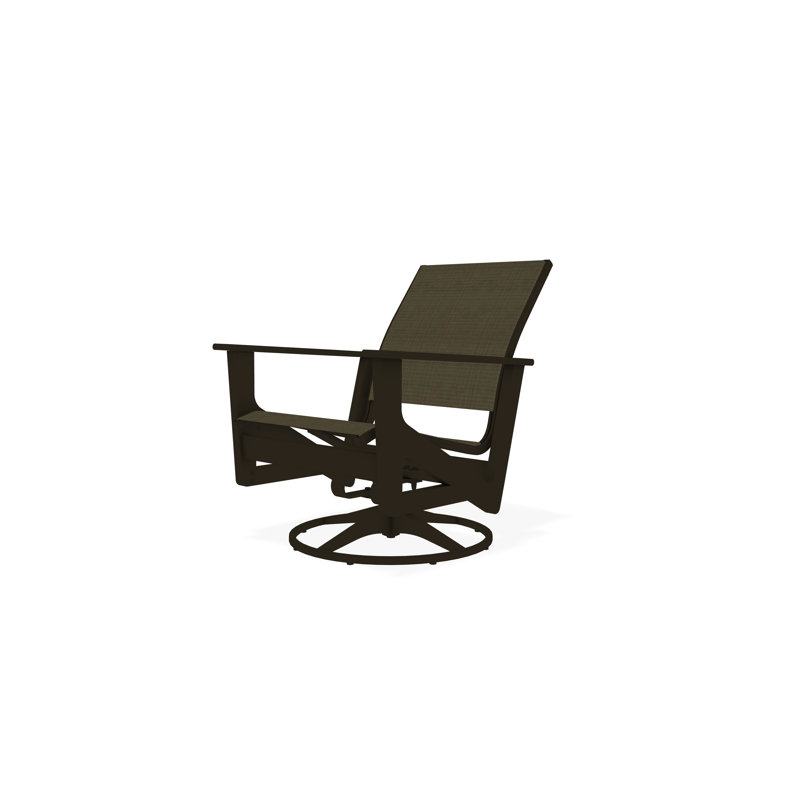 Wexler Swivel Outdoor Lounge Chair, Beachwood, Elevation Stone