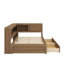 Lit de jour double en bois avec tablettes de rangement intégrées, éclairage USB / DEL et cadre de lit en bois avec deux tiroirs-2079637170