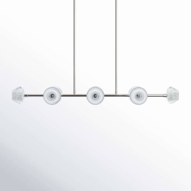 Luminaire pour îlot 8 lumières Dorene, Nickel poli