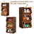 Double Sided Mobile Bookcase Display Stand,4 Tier Wood Open Book Shelf Magazine Bookshelf,Retro