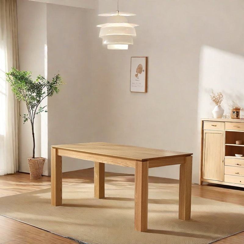 Tuney Oak Solid Wood Dining Table, 29.52"H x 70.86"L x 35.43"W