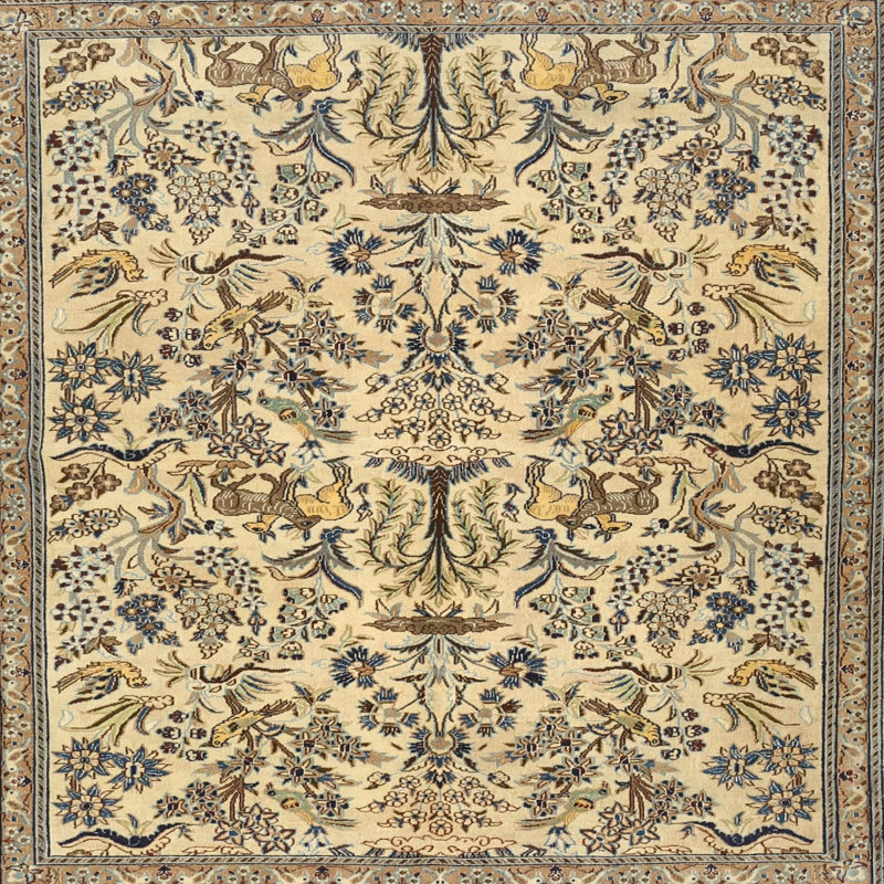 Tapis oriental beige, Carré 6 pi