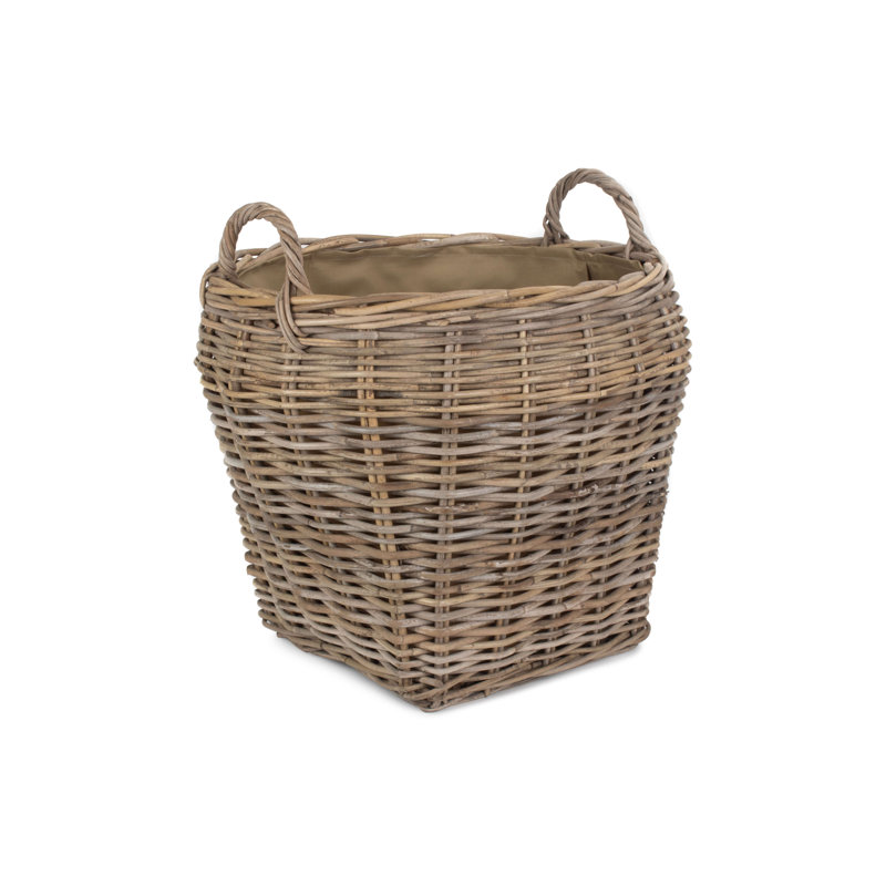 Rattan Log Basket with Lining