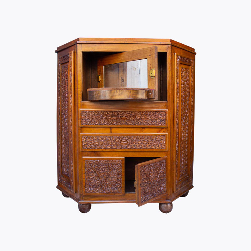 Kephart 104cm Solid Wood Mini Bar