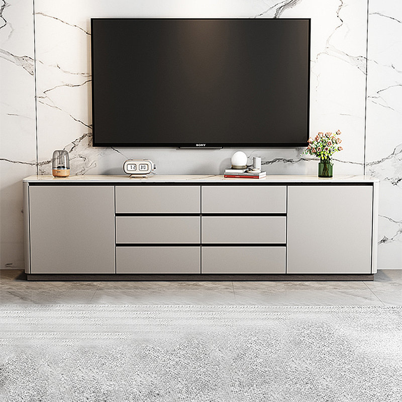 Meuble télé moderne en pierre frittée simple, H 27,56 po x L 70,87 po x l 15,75 po