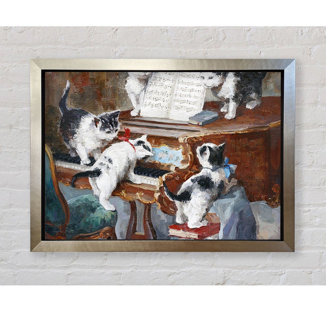 The Cats Play Piano - Einzelne Bilderrahmen Kunstdrucke