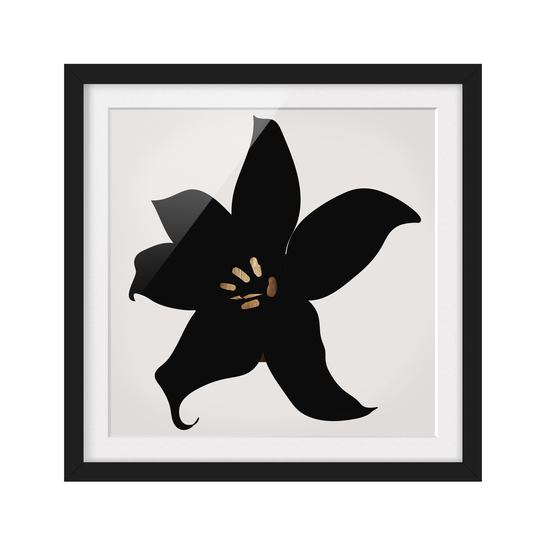 Gerahmtes Poster Plant World - Orchid Black and Gold